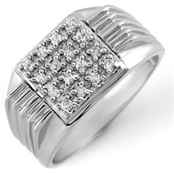Natural 0.25 ctw Diamond Men's Ring 10K White Gold