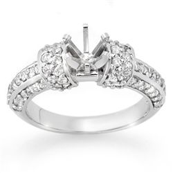 Natural 0.75 ctw Diamond Semi-mount Ring 14K White Gold