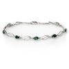 Image 1 : Genuine 2.02 ctw Emerald & Diamond Bracelet White Gold