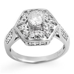 Natural 1.0 ctw Diamond Ring 14K White Gold