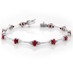 Genuine 2.30 ctw Ruby & Diamond Bracelet White Gold