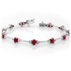 Image 1 : Genuine 2.30 ctw Ruby & Diamond Bracelet White Gold