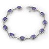 Image 1 : Genuine 11.4 ctw Tanzanite & Diamond Bracelet 10K Gold