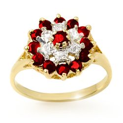 Genuine 1.12 ctw Ruby & Diamond Ring 10k Gold