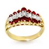 Image 1 : Genuine 1.06 ctw Ruby & Diamond Ring 10K White Gold