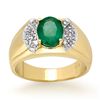 Image 1 : Genuine 2.15 ctw Emerald & Diamond Men's Ring 10K Gold