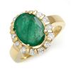 Image 1 : Genuine 4.65 ctw Emerald & Diamond Ring 10K Yellow Gold
