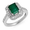 Image 1 : Genuine 2.40 ctw Emerald & Diamond Ring 14K White Gold