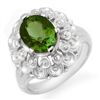 Image 1 : Genuine 3.0 ctw Green Tourmaline Ring 10K White Gold
