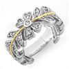 Image 1 : Natural 0.50 ctw Diamond Ring 10K Multi tone Gold