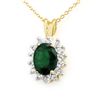 Image 1 : Genuine 1.80 ctw Emerald & Diamond Pendant Yellow Gold