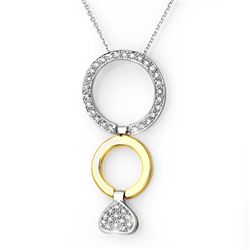 Natural 0.40 ctw Diamond Necklace 10K Multi tone Gold