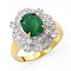 Image 1 : Genuine 3.31 ctw Emerald & Diamond Ring 14K Yellow Gold