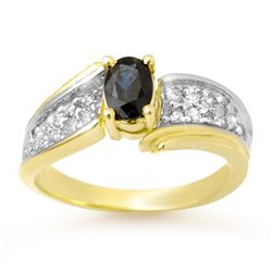 Genuine 1.40 ctw Sapphire & Diamond Ring Yellow Gold