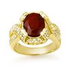 Image 1 : Genuine 7.0 ctw Ruby & Diamond Ring 14K Yellow Gold