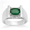 Image 1 : Genuine 1.83 ctw Emerald & Diamond Men's Ring 10K Gold