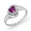 Image 1 : Genuine 0.52 ctw Amethyst & Diamond Ring 10K White Gold