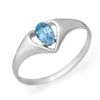 Image 1 : Genuine 0.25 ctw Blue Topaz Ring 10K White Gold