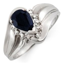 Genuine 0.62ctw Black Sapphire & Diamond Ring 10K Gold