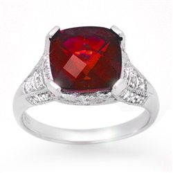Genuine 4.35 ctw Rubellite & Diamond Ring 14k Gold