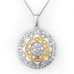 Natural 1.25 ctw Diamond Necklace 14K Multi tone Gold