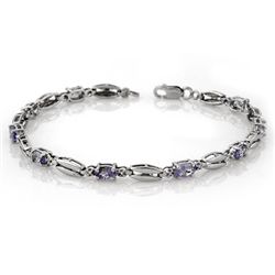 Genuine 2.0 ctw Tanzanite Bracelet 10K White Gold
