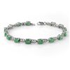 Image 1 : Genuine 8.10 ctw Emerald Bracelet 10K White Gold