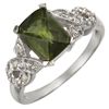 Image 1 : Genuine 1.75ct Green Tourmaline & Diamond Ring 10K Gold
