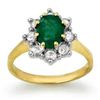 Image 1 : Genuine 1.8 ctw Emerald & Diamond Ring 10k Gold
