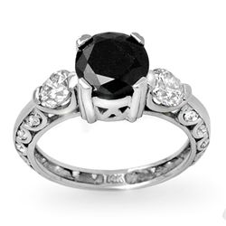 Natural 2.28 ctw White & Black Diamond Ring 14k White Gold