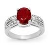 Image 1 : Genuine 3.02 ctw Ruby & Diamond Ring 14K White Gold