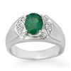 Image 1 : Genuine 2.15 ctw Emerald & Diamond Men's Ring 10K Gold