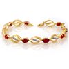 Image 1 : Genuine 5.1 ctw Ruby & Diamond Bracelet Yellow Gold
