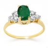 Image 1 : Genuine 1.18 ctw Emerald & Diamond Ring 14K Yellow Gold