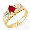 Image 1 : Genuine 1.75 ctw Ruby & Diamond Ring 14K Yellow Gold