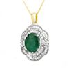 Image 1 : Genuine 4.60 ctw Emerald & Diamond Pendant Yellow Gold