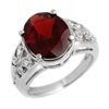 Image 1 : Genuine 6.15 ctw Garnet & Diamond Ring 10K White Gold