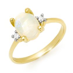 Genuine 1.28 ctw Opal & Diamond Ring 10K Yellow Gold