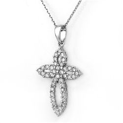 Natural 0.75 ctw Diamond Necklace 14K White Gold