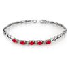 Image 1 : Genuine 2.0 ctw Ruby Bracelet 10K White Gold