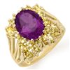 Image 1 : Genuine 5.0 ctw Yellow Sapphire & Amethyst Ring Gold