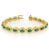 Image 1 : Genuine 10.0 ctw Emerald Bracelet 10K Yellow Gold
