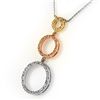 Image 1 : Natural 1.0 ctw Diamond Necklace 14K Multi tone Gold