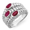 Image 1 : Genuine 1.25 ctw Ruby Ladies Ring 10K White Gold