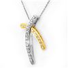 Image 1 : Natural 0.50 ctw Diamond Necklace 14K Multi tone Gold