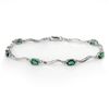 Image 1 : Genuine 3.02 ctw Emerald & Diamond Bracelet White Gold