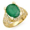 Image 1 : Genuine 7.5 ctw Emerald & Diamond Ring 14K Yellow Gold