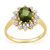 Image 1 : Genuine 1.62ctw Green Tourmaline & Diamond Ring Gold