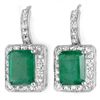 Image 1 : Genuine 3.5 ctw Emerald & Diamond Earrings White Gold