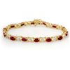 Image 1 : Genuine 8.55 ctw Ruby & Diamond Bracelet Yellow Gold